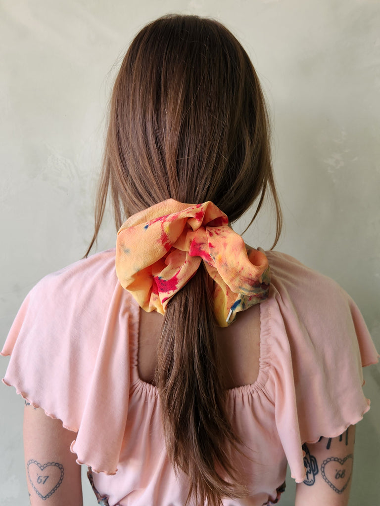 Confetti Silk Scrunchie - Hot