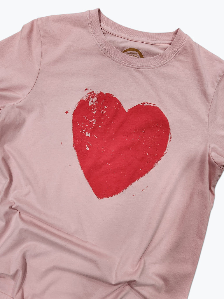 Heart Tee - Dusty Pink