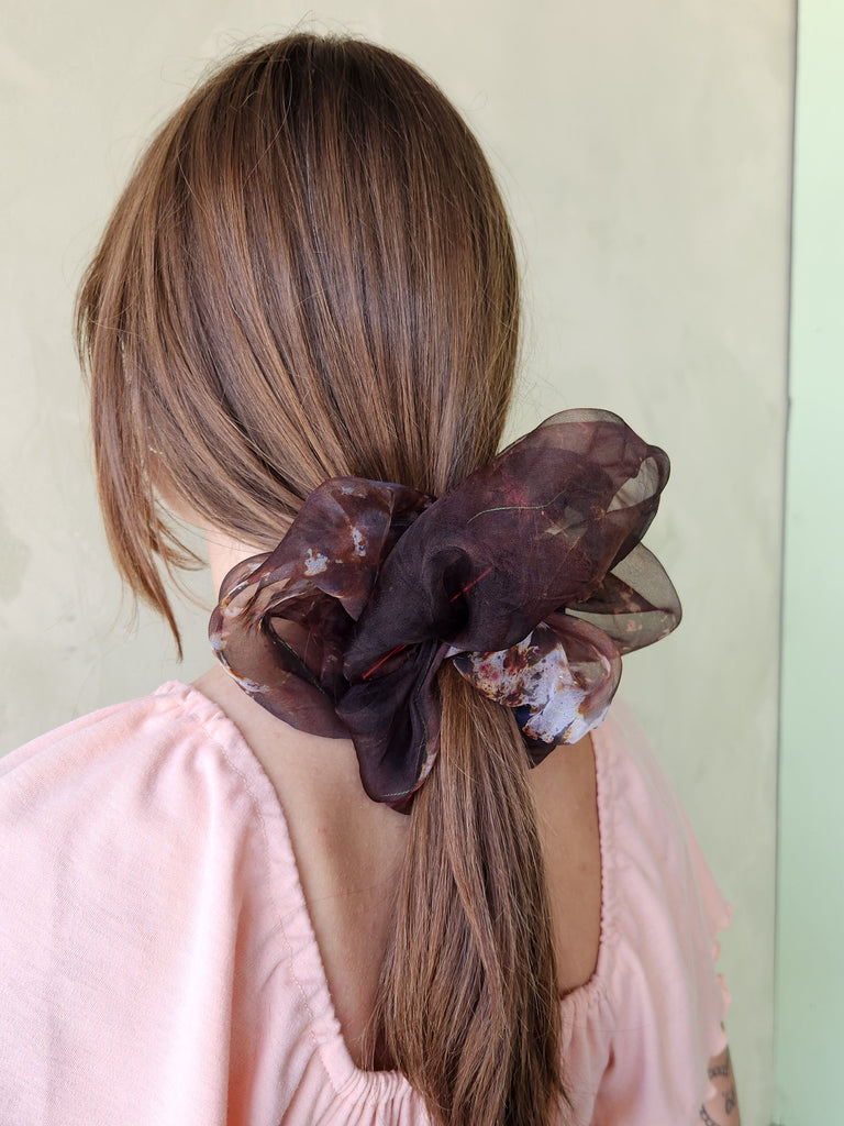 Confetti Giant Silk Scrunchie - Raven