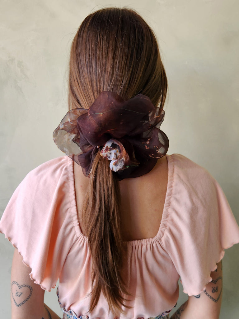 Confetti Giant Silk Scrunchie - Raven