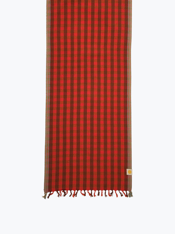 Grid Plaid Table Runner - Scarlet