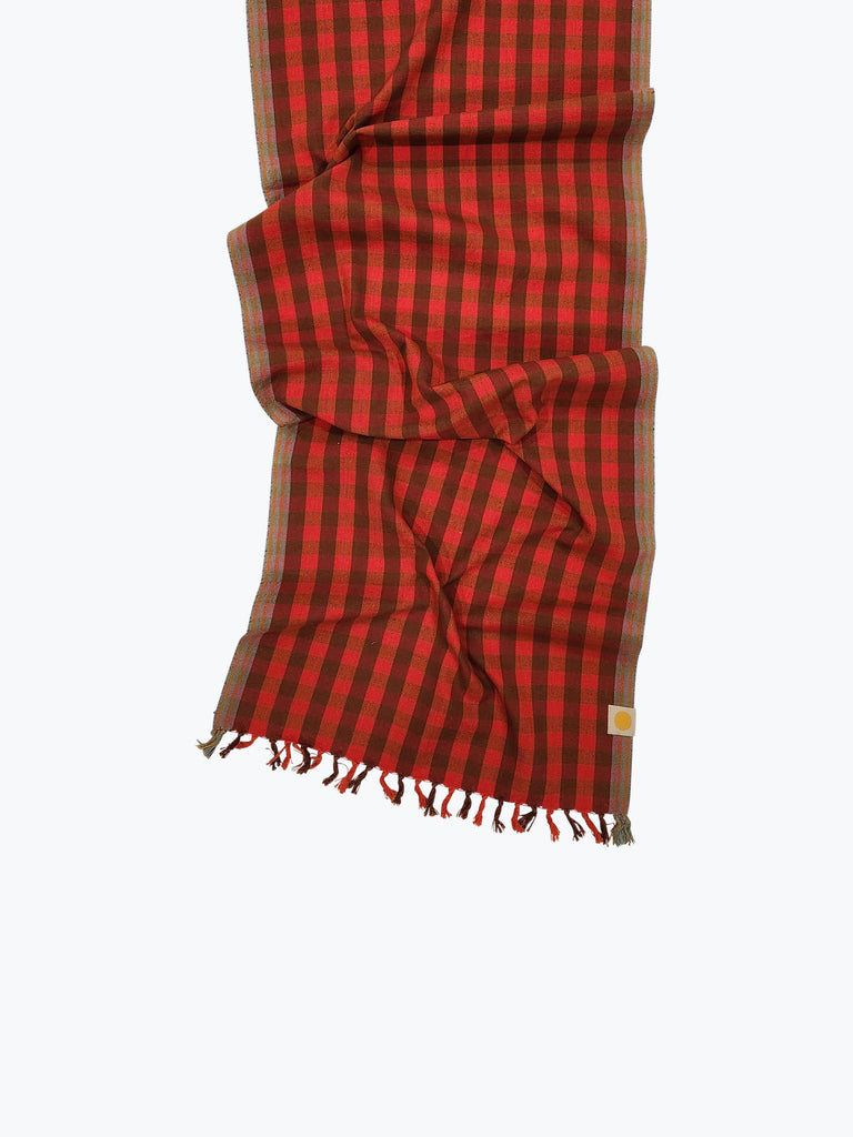 Grid Plaid Table Runner - Scarlet