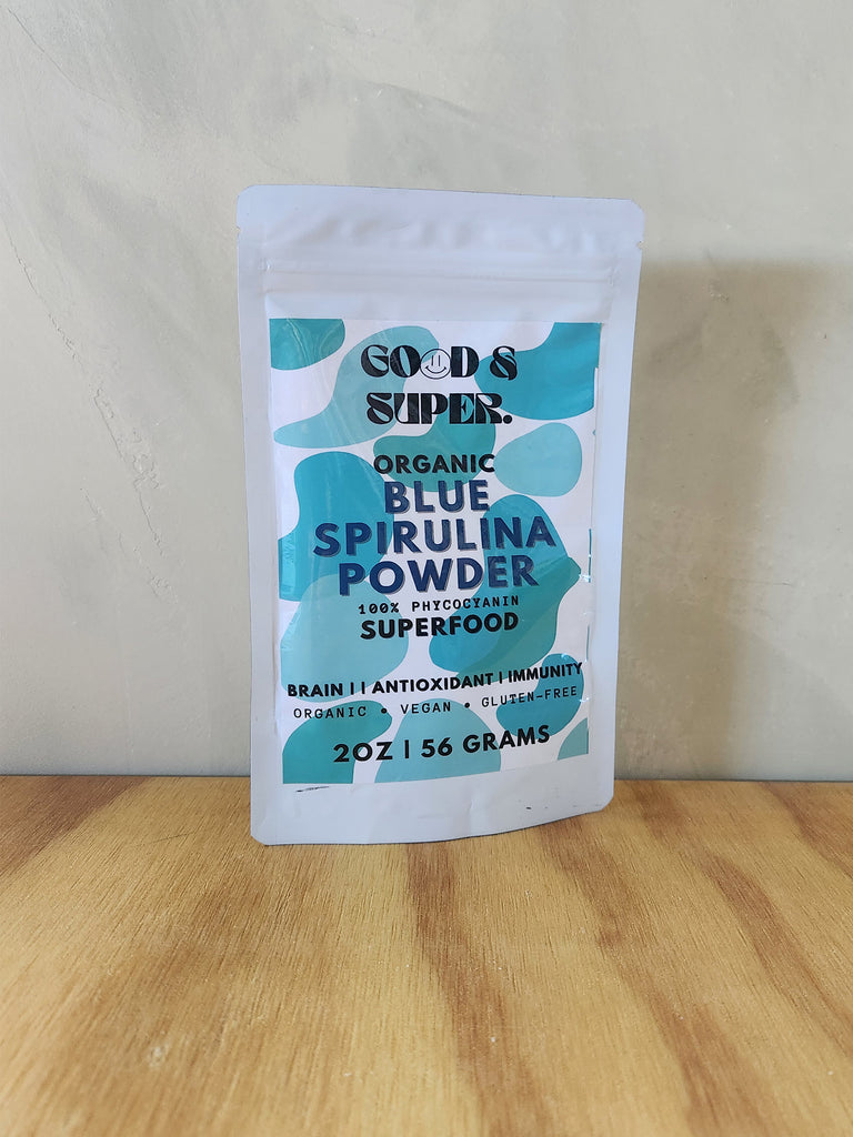 2oz pouch of blue spirulina powder.