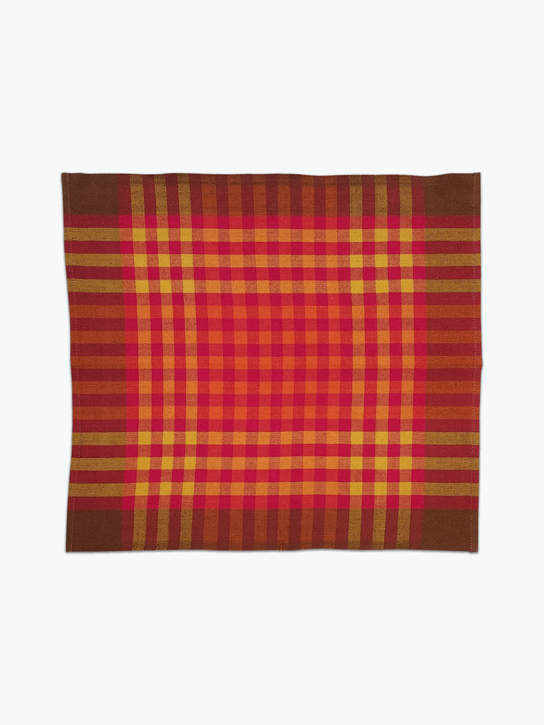 Grid Napkin Pair - Chutney