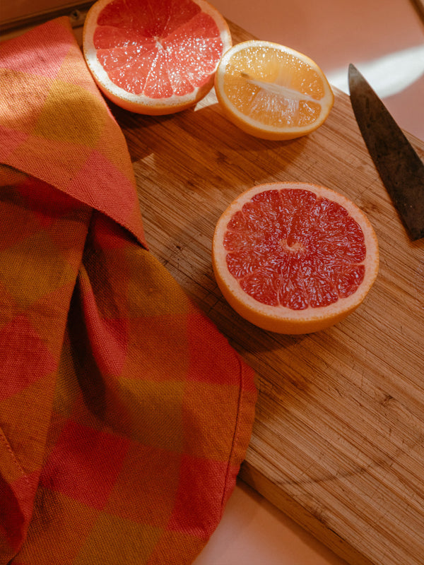 Big Gingham Napkin Pair - Grapefruit