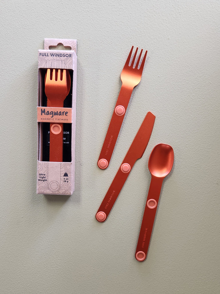 Magnetic Travel Cutlery - Orange