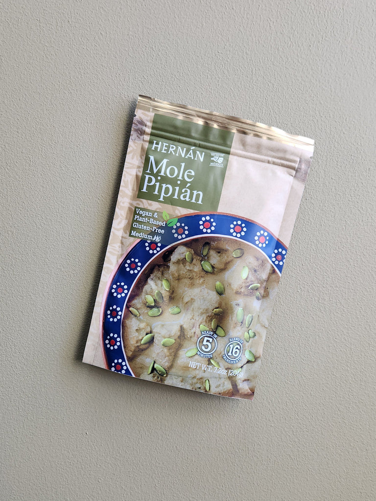 A pouch of mole pipian paste. 