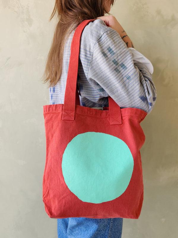 Everyday Canvas Circle Tote - Washed Red